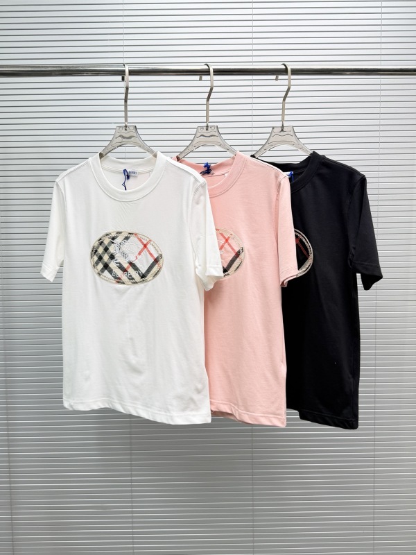 Burberry 26SS Classic Embroidered War Horse Short Sleeve Women Casual Round Neck T-shirt
