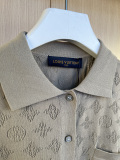 Louis Vuitton 26SS Fashion Logo Hollow Short Sleeve Knitted Polo Shirt