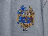 Dior Fashion Heavy Industry Embroidered Round Neck T-shirt Unisex Casual Loose Short Sleeve