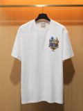 Dior Fashion Heavy Industry Embroidered Round Neck T-shirt Unisex Casual Loose Short Sleeve