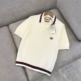 Gucci Unisex Classic Fashion Embroidered GG Collar Polo Shirt
