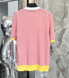 Fendi 26SS Fashion Versatile Full Logo Jacquard Round Neck Short Sleeve