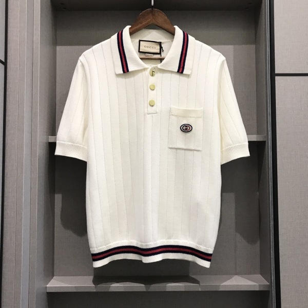 Gucci Unisex Classic Fashion Embroidered GG Collar Polo Shirt