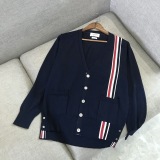 Thom Browne Classic Fashion Four Bar Wool Cardigan Coat