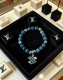 Louis Vuitton Fashion Multi Element Agate Thai Silver Style Bracelet Couple Retro Silver Bracelet