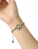 Louis Vuitton Couple Classic Clover Cuban Chain Vintage Silver Bracelet