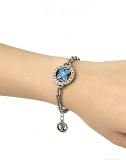 Louis Vuitton Couple Classic Clover Cuban Chain Vintage Silver Bracelet
