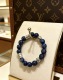 Louis Vuitton Fashion Multi Element Agate Thai Silver Style Bracelet Couple Retro Silver Bracelet