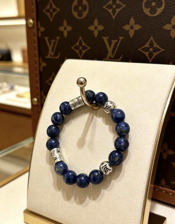 Louis Vuitton Fashion Multi Element Agate Thai Silver Style Bracelet Couple Retro Silver Bracelet