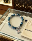 Louis Vuitton Fashion Multi Element Agate Thai Silver Style Bracelet Couple Retro Silver Bracelet