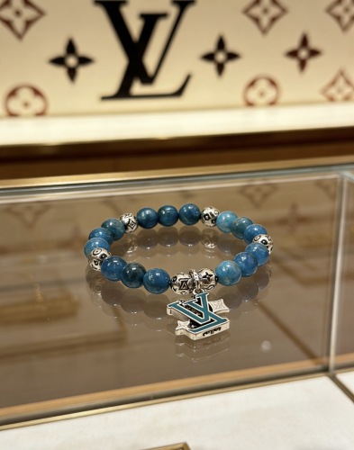 Louis Vuitton Fashion Multi Element Agate Thai Silver Style Bracelet Couple Retro Silver Bracelet