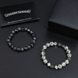 Chrome Hearts Couple Versatile Retro Silver Dice Natural Stone Bracelet