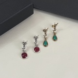 Yves Saint Laurent New Fashion Retro Letter Waterdrop Gemstone Earrings
