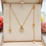 Bvlgari Fashion Versatile Rose Gold Diamond Coin Necklace