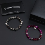 Chrome Hearts Couple Versatile Retro Cross Natural Stone Bracelet