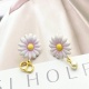 Dior Fashion Versatile Asymmetric Pearl CD Daisy Earrings