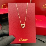 Cartier Fashion Versatile Rose Gold Color Blocked Love Pendant Necklace