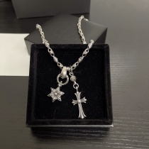 Chrome Hearts Couple Retro Multi Element Cross Pendant Necklace