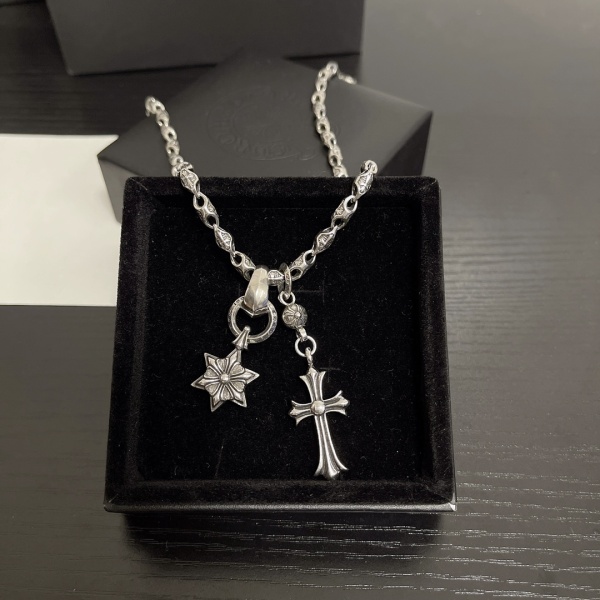 Chrome Hearts Couple Retro Multi Element Cross Pendant Necklace