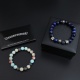 Chrome Hearts Couple Versatile Retro Silver Dice Natural Stone Bracelet