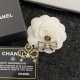Chanel Fashion Retro Black Gold Bow Earrings