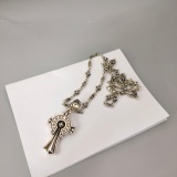 Chrome Hearts Couple Retro Multi Element Horseshoe Cross Pendant Necklace 60 CM