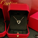 Cartier Fashion Versatile Rose Gold Color Blocked Love Pendant Necklace