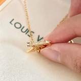 Louis Vuitton Fashion Versatile Colorful Diamond Set Letter Necklace
