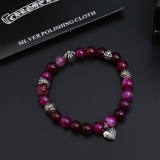 Chrome Hearts Couple Versatile Retro Cross Natural Stone Bracelet