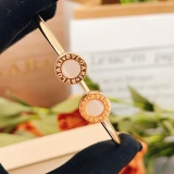 Bvlgari Fashion Versatile Rose Gold Round White Ceramic Bracelet