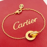 Cartier Fashion Versatile Diamond Set Double Ring Buckle Bracelet