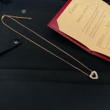Cartier Fashion Versatile Rose Gold Color Blocked Love Pendant Necklace