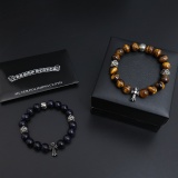 Chrome Hearts Couple Versatile Retro Multi Element Natural Stone Bracelet
