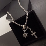 Chrome Hearts Couple Retro Multi Element Cross Pendant Necklace