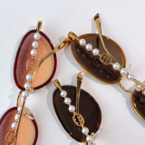 Gucci Fashion Versatile Oval Sunglasses Glasses Size: 58-15-147