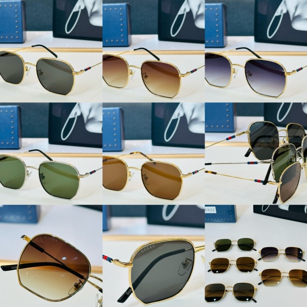 Gucci Fashion Versatile Square Frame Sunglasses Glasses Size: 53-20-145