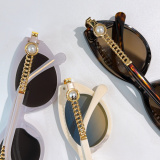 Chanel Classic Fashion Cat's Eye Sunglasses Glasses Size: 52-18-145
