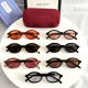 Gucci Fashion Versatile Oval Sunglasses Glasses Size: 49-20-140