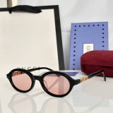 Gucci Fashion Versatile Oval Sunglasses Glasses Size: 49-20-140