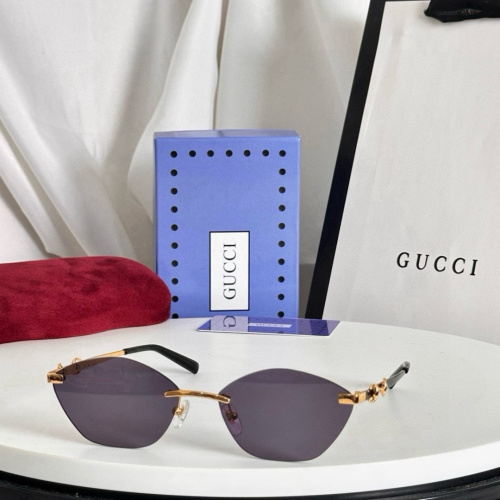 Gucci Fashion Versatile Frameless Sunglasses Glasses Size: 59-13-145