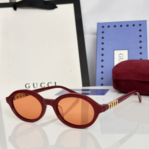 Gucci Fashion Versatile Oval Sunglasses Glasses Size: 49-20-140