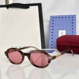 Gucci Fashion Versatile Oval Sunglasses Glasses Size: 49-20-140