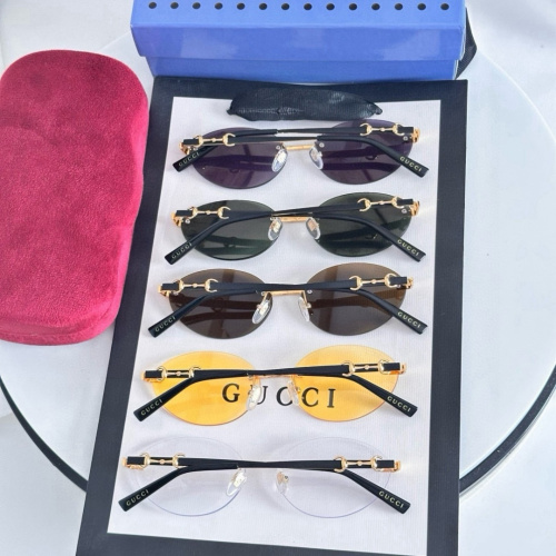 Gucci Fashion Versatile Frameless Sunglasses Glasses Size: 58-17-145