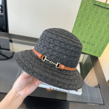 Gucci Fashion Horseclip Straw Hat Versatile Sunshade Hat 57CM