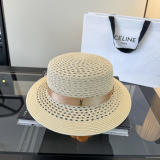 Yves Saint Laurent Fashion Versatile Sunshade Flat Top Straw Hat 57CM