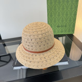 Gucci Fashion Horseclip Straw Hat Versatile Sunshade Hat 57CM
