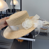 Chanel Fashion Socialite Sunshade Straw Hat Mesh Hat