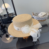 Chanel Fashion Socialite Sunshade Straw Hat Mesh Hat