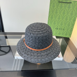 Gucci Fashion Horseclip Straw Hat Versatile Sunshade Hat 57CM