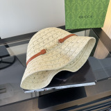 Gucci Fashion Horseclip Straw Hat Versatile Sunshade Hat 57CM